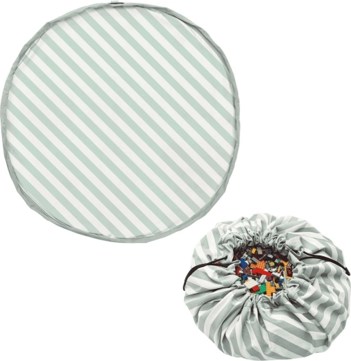 Play and Go Noomad original hracia deka a vak na hračky stripes green