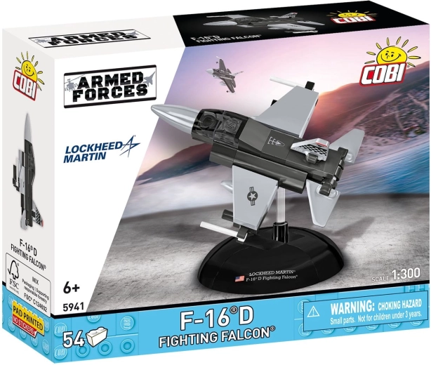 Cobi Armed Forces stíhačka Lockheed Martin F-16D Fighting Falcon 1:300 (54 dielikov)