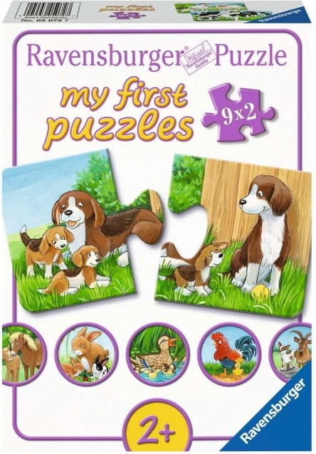RAVENSBURGER Moje prvé puzzle Zvieracie rodiny 9x2 dielikov