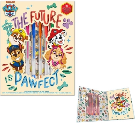 Súprava písacích potrieb so 6 gélovými perami a linajkovým zápisníkom PAW PATROL