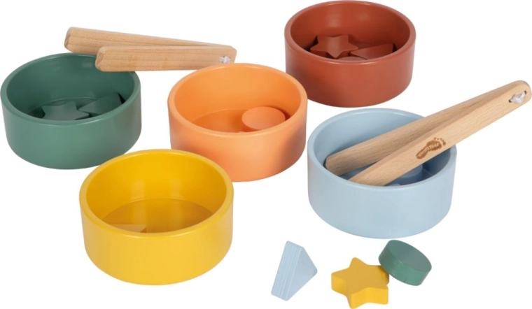 Drevené misky na triedenie Montessori