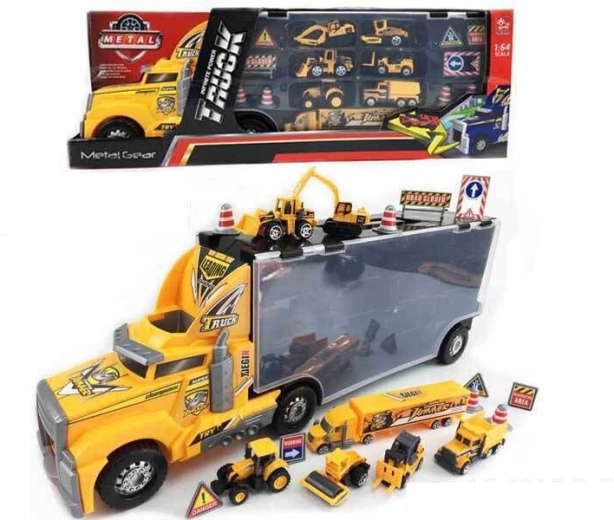 Nákladný tahač s autíčkami 1:64