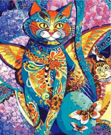 Norimpex diamantové maľovanie mačka s krídlami 30 × 40 cm