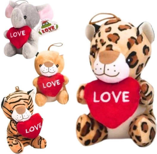 plyšové zvieratko so srdiečkom – 4 druhy