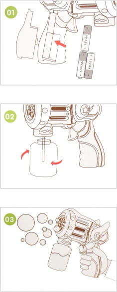 Pištoľ na bubliny so zásobníkom