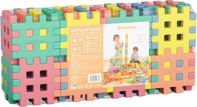 Pastelové stavebné kocky 48 dielov
