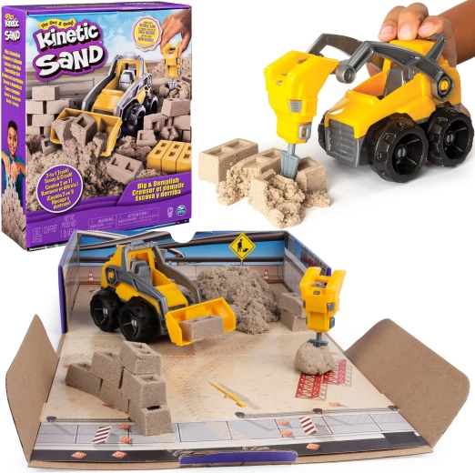 Spin Master Kinetic Sand stavebné pieskovisko s nákladiakom 545 g