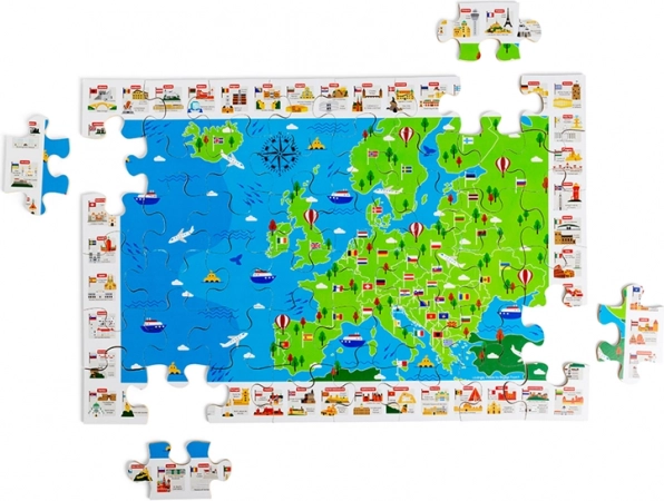 Bigjigs Toys drevené podlahové puzzle mapa Európy – 48 dielikov