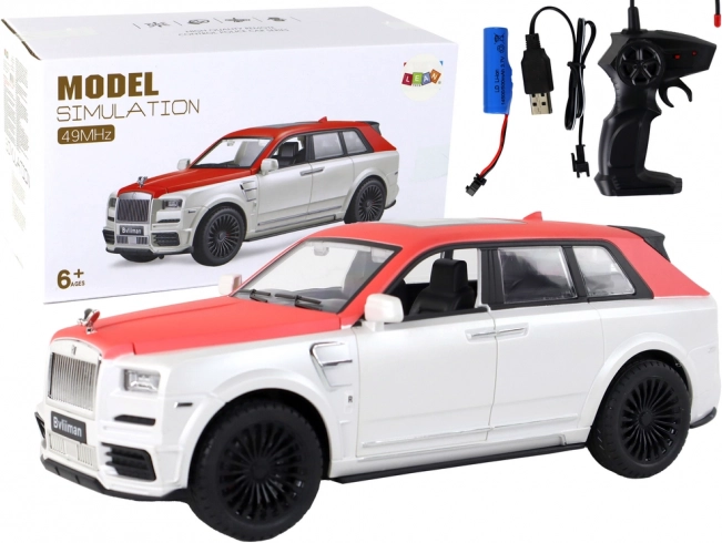 RC auto 1:20 bielo‑červené s diaľkovým ovládaním