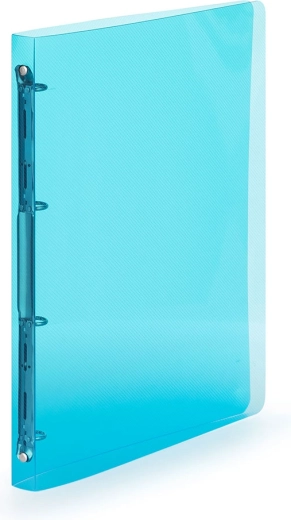 Zakladač A4 z polypropylénu Lines, modrý, 4 krúžky