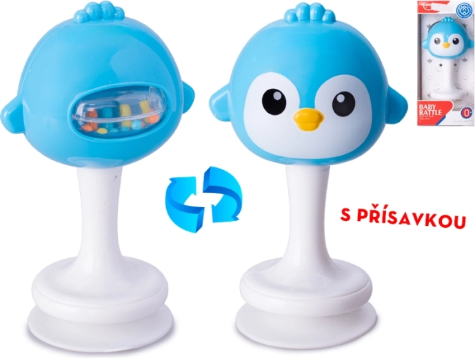 Hrkalka s vtáčikom na prísavke 12 cm