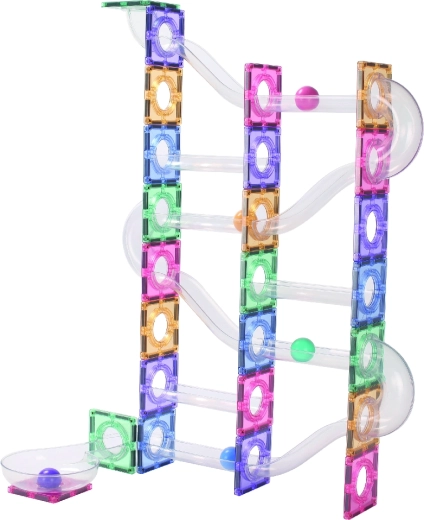 Cleverclixx Clever Pack pastelová magnetická guľôčková dráha 110 ks