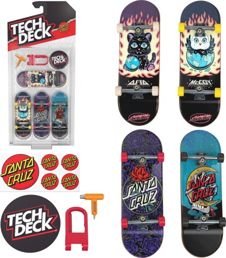 Tech Deck Fingerboard súprava 4 mini skateboardov Santa Cruz - 4 ks