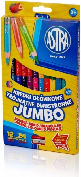 Astra Trojhranné Obojstranné Pastelky Jumbo 24 Farieb
