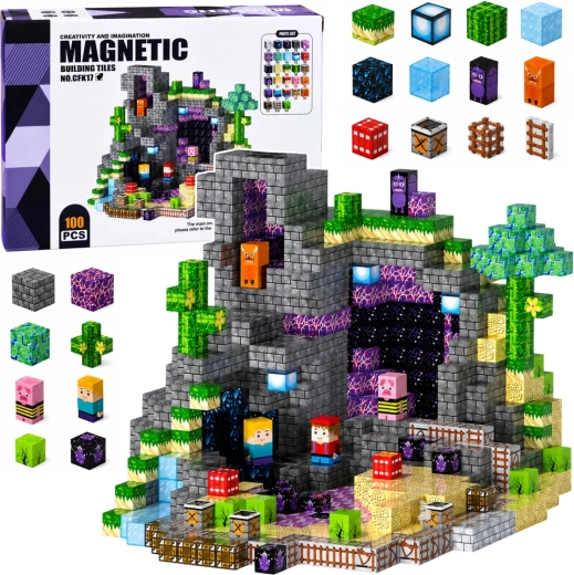 Magnetické pixelové kocky – stavebnica 100 dielov