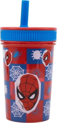 Marvel Spider-Man plastový pohár so silikónovou slamkou 465 ml - 1 kus