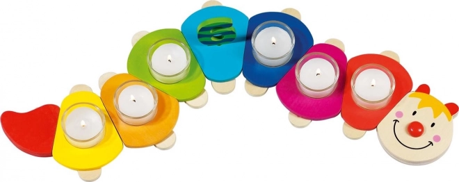 Goki narodeninová húsenička Kamila – drevená dekorácia na slávnostný stôl