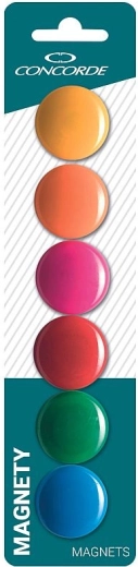 Farebné magnety CONCORDE 30 mm, sada 6 ks