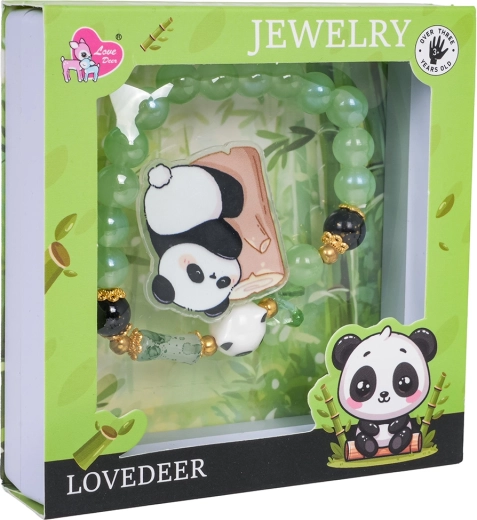 Detská súprava šperkov Panda zelená