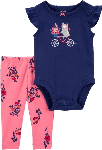 Carter's 2-dielny set pre bábätko – body s krátkym rukávom a legíny navy bike (dievča) – 6m