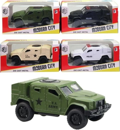Kovové obrnené auto 11 cm – die-cast model pre deti
