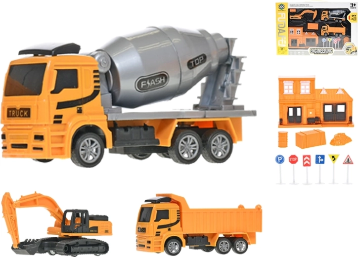 Sada stavebných vozidiel so spätným chodom 12–14 cm, 3 ks