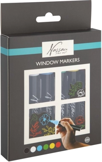 Kriedové fixky na okná GRAFIX – sada 6 farieb