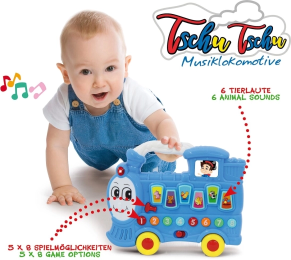 Jamara hudobný vláčik Tschu Tschu modrý