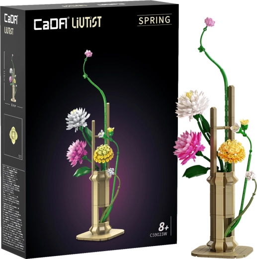 Stavebnica CaDA Floral Art Spring Whispers – kvetinové aranžmá 53 cm, 637 dielikov