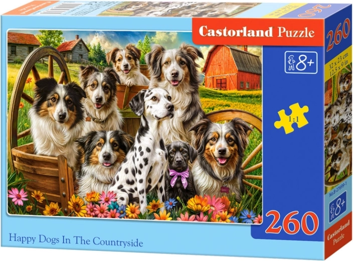 Puzzle 260 dielikov Happy Dogs in the Countryside