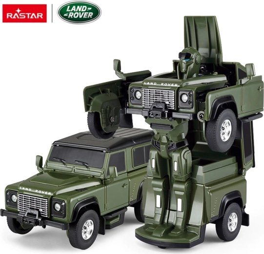 Kovové auto a robot 2v1 Rastar Land Rover Defender 1:32 zelený - 1 kus