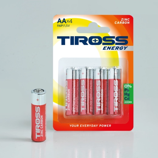 Batérie AA zinkovo-uhlíkové 1,5 V, balenie 4 ks