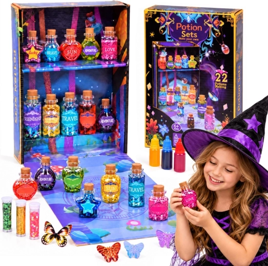 Magická kreatívna sada na výrobu elixírov s trblietkami (22 receptov)