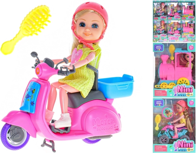 Kĺbová bábika cestovateľka s doplnkami 15 cm - 1 kus