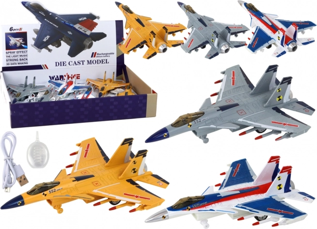 Detský model lietadla s efektmi pary a zvuku