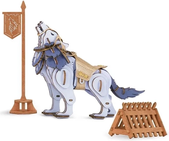 RoboTime 3D drevené puzzle Bojový vlk