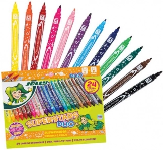 Obojstranné fixky SUPERSTARS DUO, 24 ks