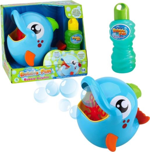Stroj na bubliny delfín s náplňou 236 ml – Bubble Fun