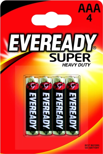 Energizer Eveready AAA R03 1,5 V zinkochloridové batérie, 4 ks