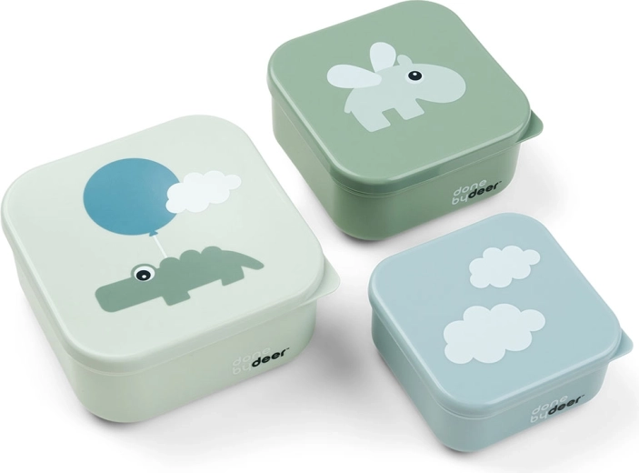 Done by Deer sada desiatových boxov Happy clouds - 3 ks – Zelená
