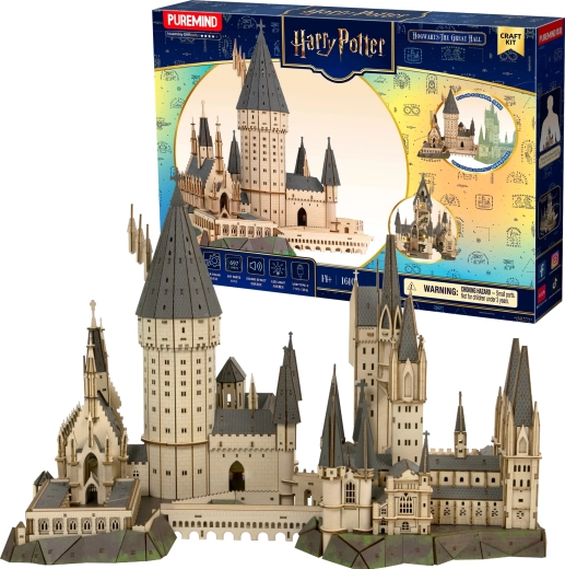 Puremind Harry Potter drevené 3D puzzle Rokfort – Veľká sieň