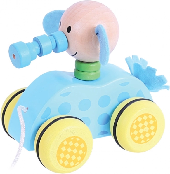 Drevené ťahacie sloníča na šnúrke