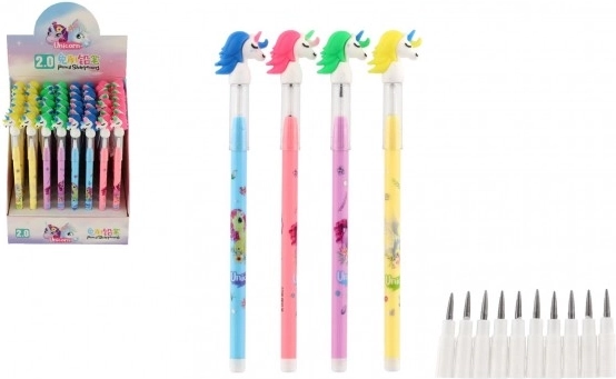 Ceruzka s jednorožcom s vymeniteľnými hrotmi, 4 farby