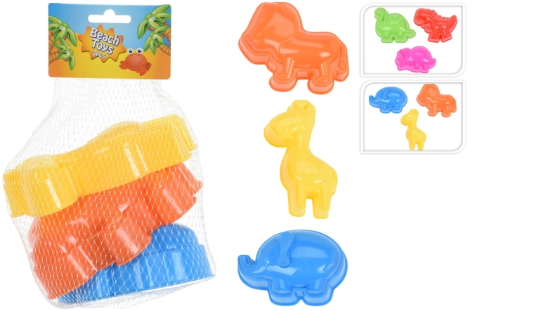 Súprava 3 formičiek do piesku so zvieratkami