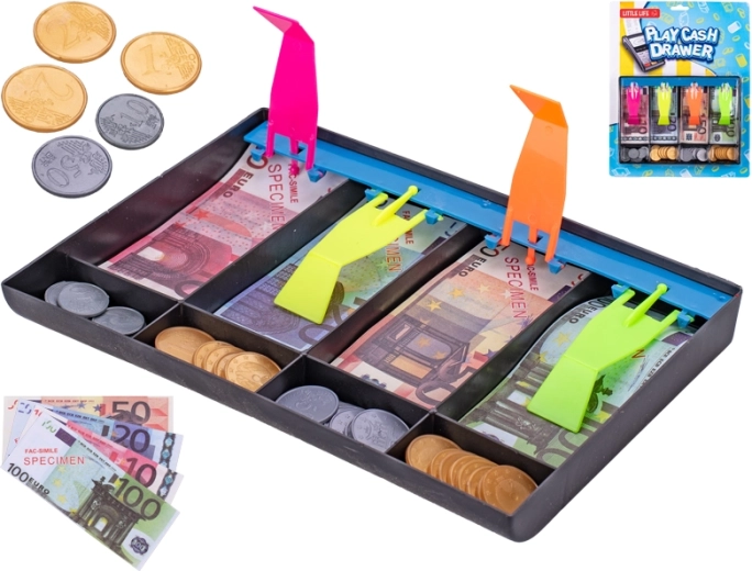 Detská pokladňa s bankovkami a mincami 20 × 14,5 cm