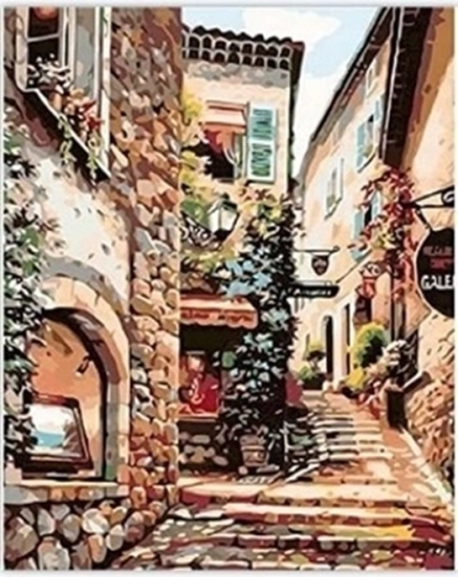 NORIMPEX Maľovanie podľa čísel Ulica medzi domami 40 × 50 cm