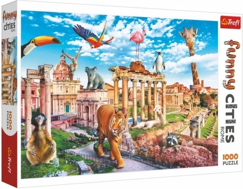 Puzzle Trefl Funny Cities – divoký Rím, 1000 dielikov (68 × 48 cm)