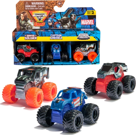 Monster Jam Mini Jams Marvel sada 3 autíčok v mierke 1:87 – 3 ks