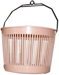 Kruhový košík na štipce s očkom 20 × 15 cm, plast, mix farieb