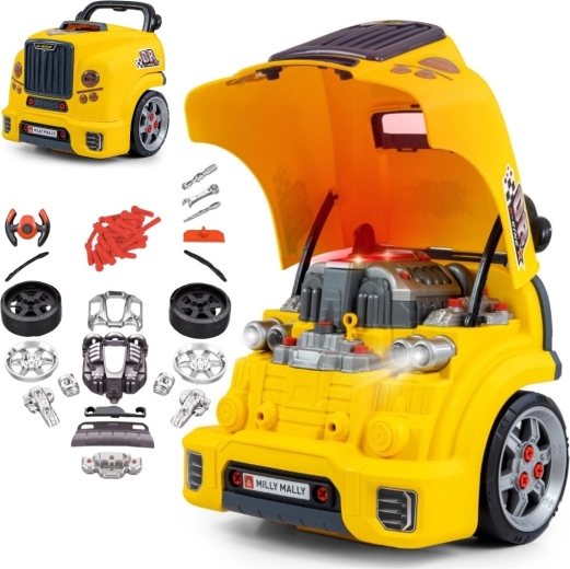 Milly Mally N-gine rozoberateľný motor a dielňa – žltý
